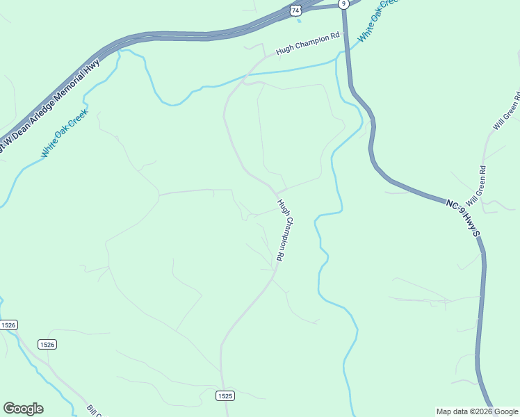 map of restaurants, bars, coffee shops, grocery stores, and more near 940 Hugh Champion Road in Tryon