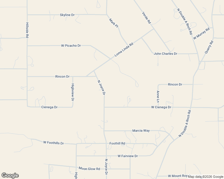 map of restaurants, bars, coffee shops, grocery stores, and more near 3297 Joyce Road in Williams