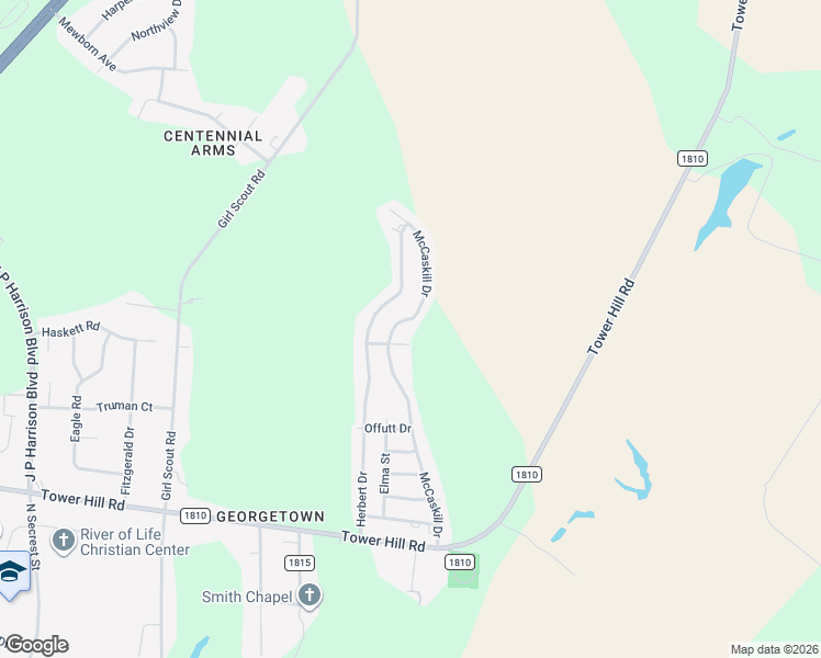 map of restaurants, bars, coffee shops, grocery stores, and more near 906 McCaskill Drive in Kinston