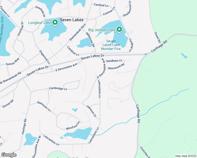 map of restaurants, bars, coffee shops, grocery stores, and more near in Seven Lakes