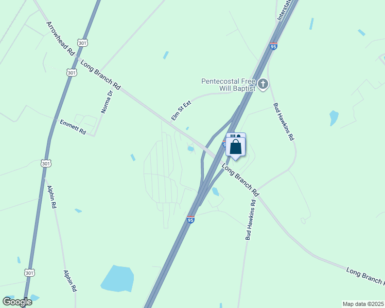 map of restaurants, bars, coffee shops, grocery stores, and more near 664 Long Branch Road in Dunn