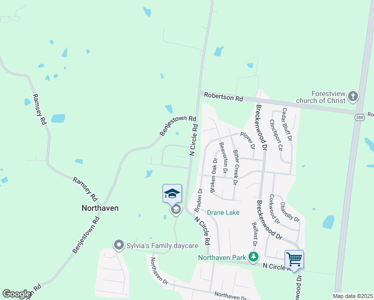 map of restaurants, bars, coffee shops, grocery stores, and more near 690 Creekstone Circle in Memphis