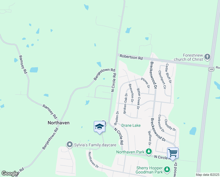 map of restaurants, bars, coffee shops, grocery stores, and more near 690 Creekstone Circle in Memphis