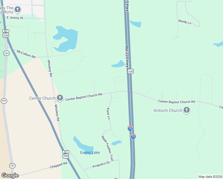map of restaurants, bars, coffee shops, grocery stores, and more near 307 Center Baptist Church Road in Jackson Springs