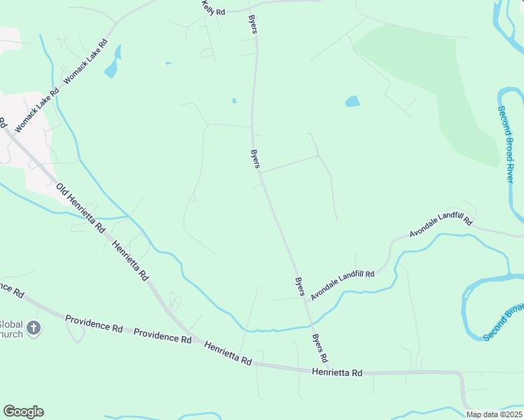 map of restaurants, bars, coffee shops, grocery stores, and more near 472 Byers Road in Forest City