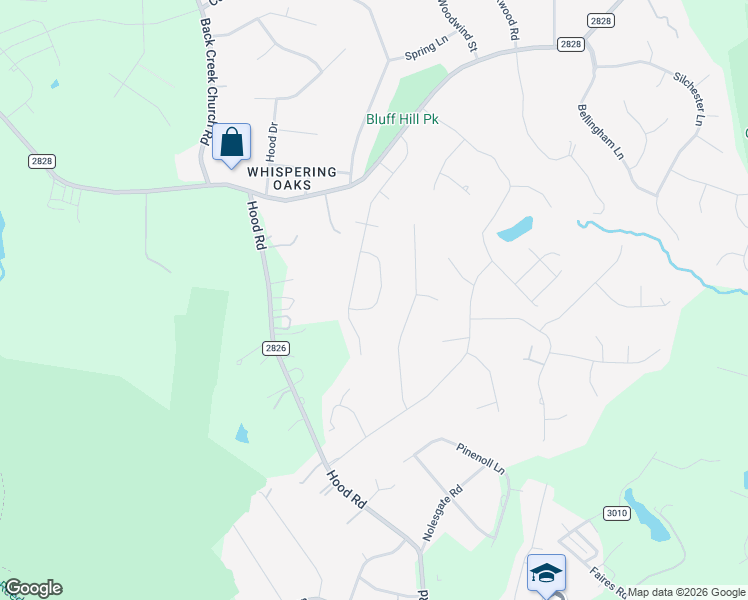 map of restaurants, bars, coffee shops, grocery stores, and more near 9401 Willowglen Trail in Charlotte