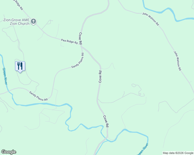 map of restaurants, bars, coffee shops, grocery stores, and more near 4679 Coxe Road in Tryon