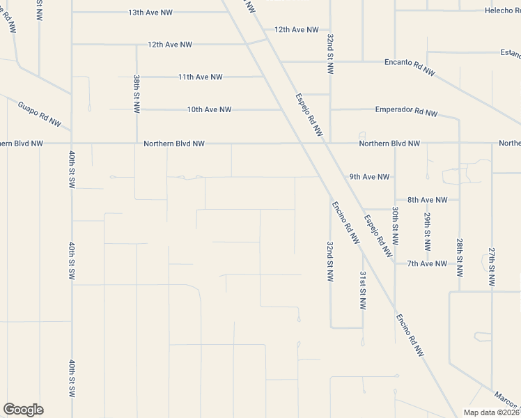 map of restaurants, bars, coffee shops, grocery stores, and more near 34th Street Northwest in Albuquerque