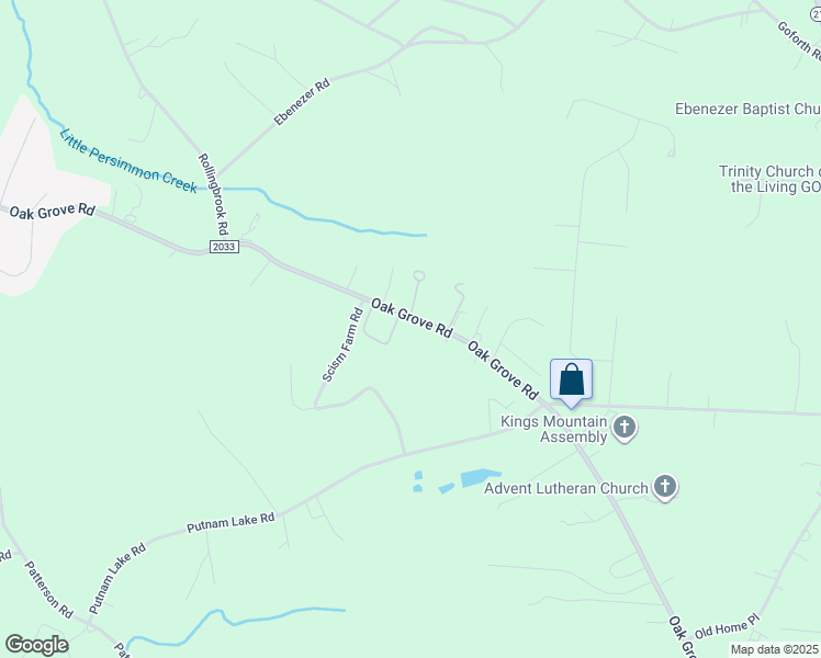 map of restaurants, bars, coffee shops, grocery stores, and more near 337 Oak Grove Road in Kings Mountain