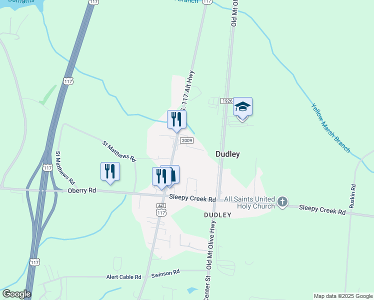 map of restaurants, bars, coffee shops, grocery stores, and more near 144 Brooks Terrace Road in Dudley