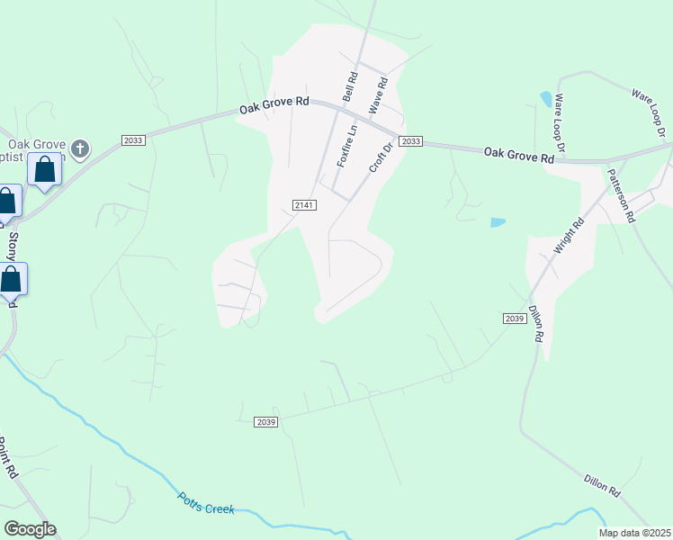 map of restaurants, bars, coffee shops, grocery stores, and more near 207 Croft Drive in Kings Mountain