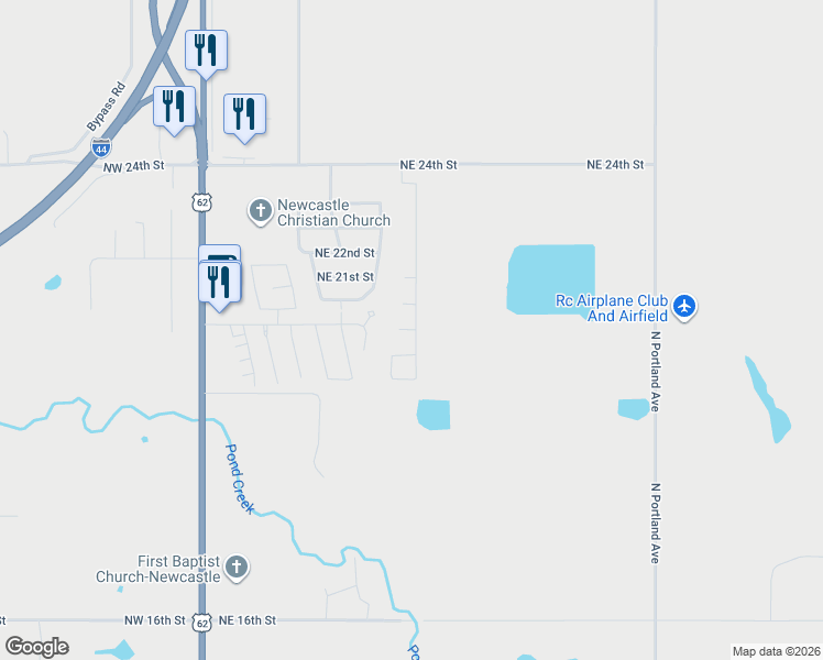 map of restaurants, bars, coffee shops, grocery stores, and more near 696 Northeast 20th Street in Newcastle