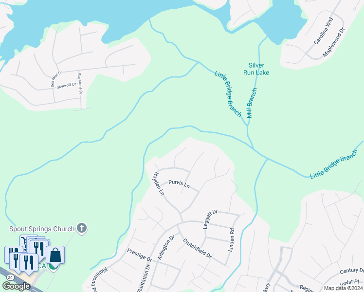 map of restaurants, bars, coffee shops, grocery stores, and more near 75 Grover Place in Cameron