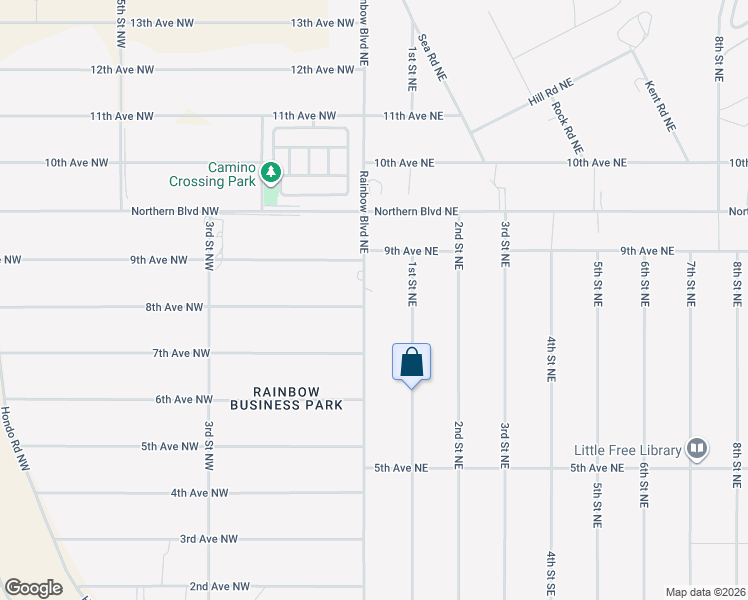map of restaurants, bars, coffee shops, grocery stores, and more near 9 8th Avenue Northwest in Rio Rancho