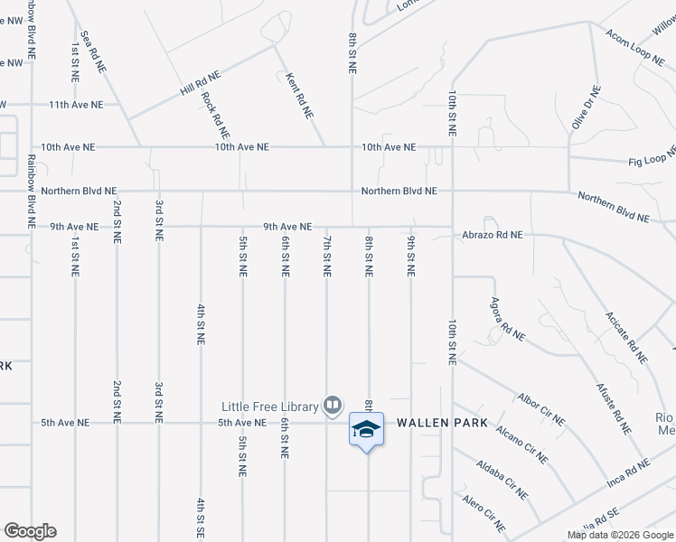 map of restaurants, bars, coffee shops, grocery stores, and more near 724 7th Street Northeast in Rio Rancho
