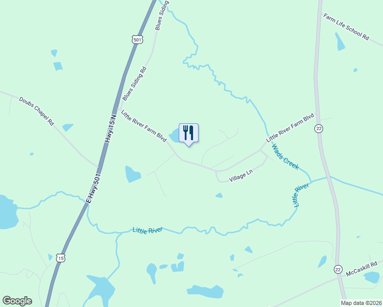 map of restaurants, bars, coffee shops, grocery stores, and more near 402-482 Little River Farm Boulevard in Carthage