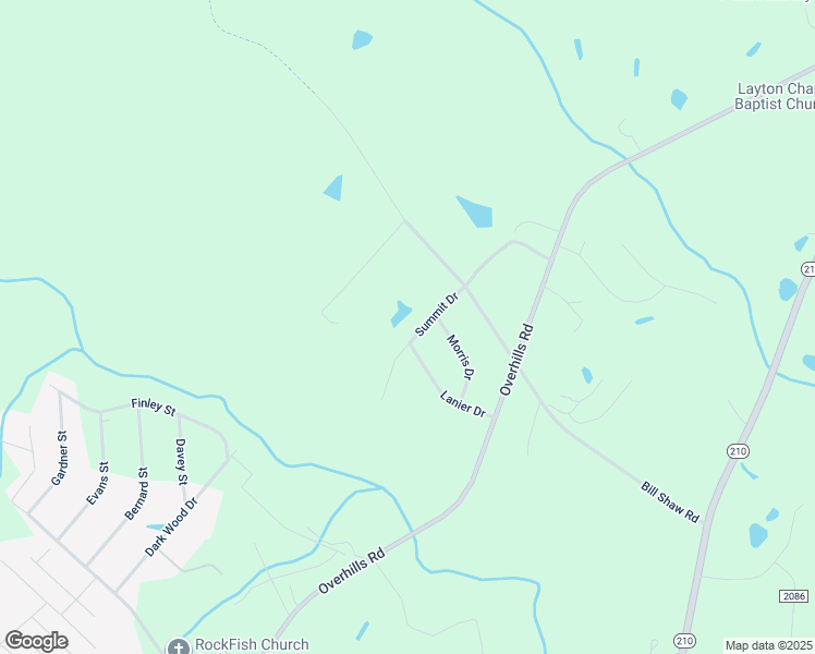 map of restaurants, bars, coffee shops, grocery stores, and more near Summit Drive in Anderson Creek