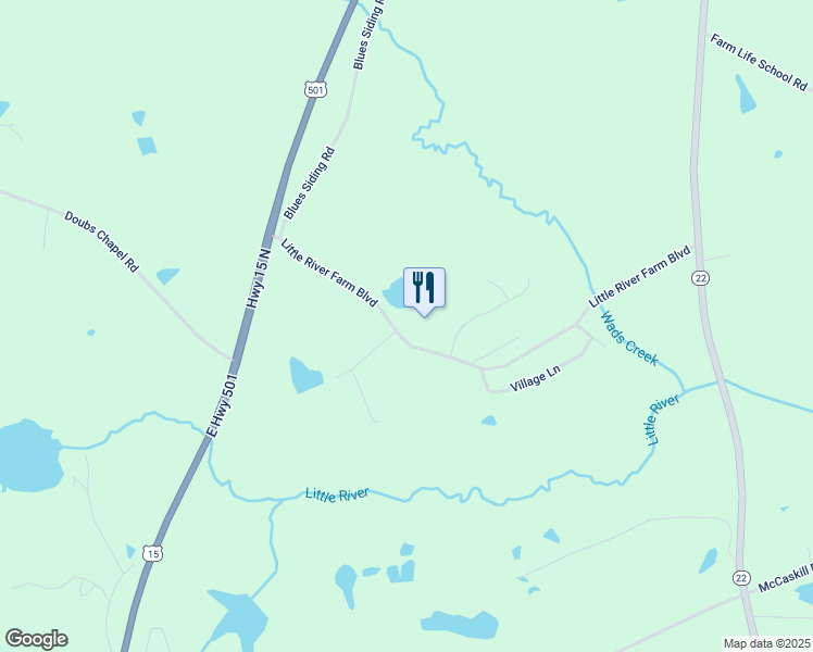 map of restaurants, bars, coffee shops, grocery stores, and more near 490 Little River Farm Boulevard in Carthage