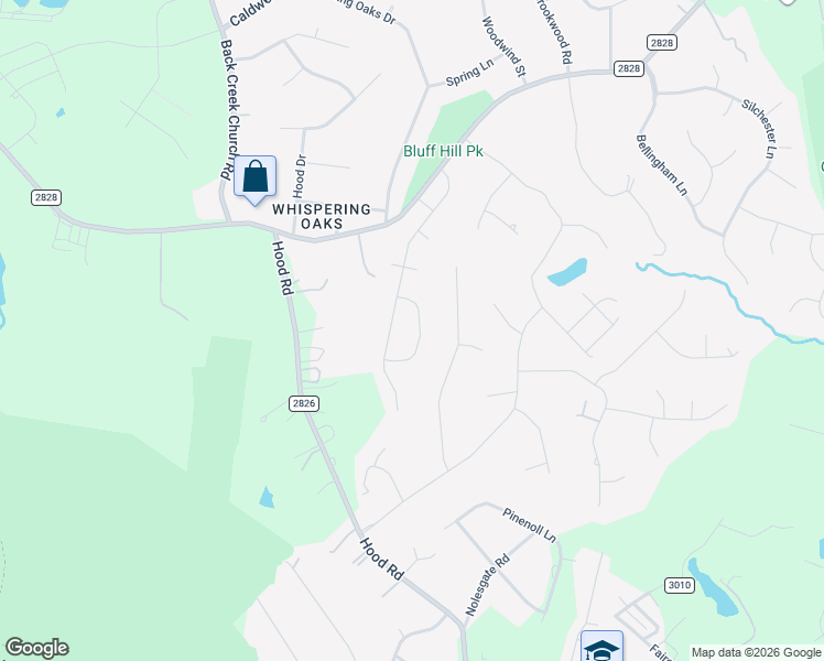 map of restaurants, bars, coffee shops, grocery stores, and more near 9401 Willowglen Trail in Charlotte