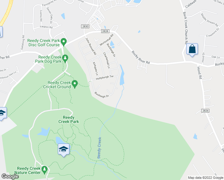 map of restaurants, bars, coffee shops, grocery stores, and more near 2510 Buckleigh Drive in Charlotte