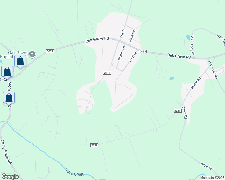 map of restaurants, bars, coffee shops, grocery stores, and more near 207 Croft Drive in Kings Mountain