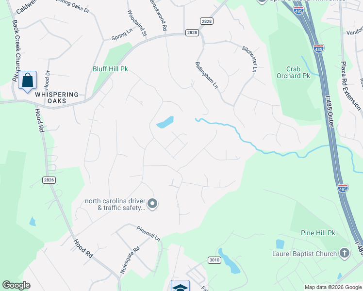 map of restaurants, bars, coffee shops, grocery stores, and more near 4819 Ardenwoods Drive in Charlotte