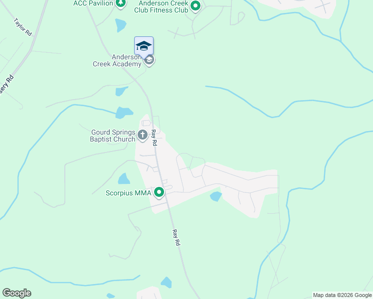 map of restaurants, bars, coffee shops, grocery stores, and more near 102 Timber Skip Drive in Spring Lake