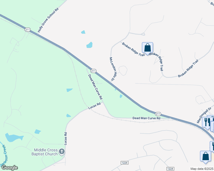 map of restaurants, bars, coffee shops, grocery stores, and more near 3688 North Carolina 211 in Moore County