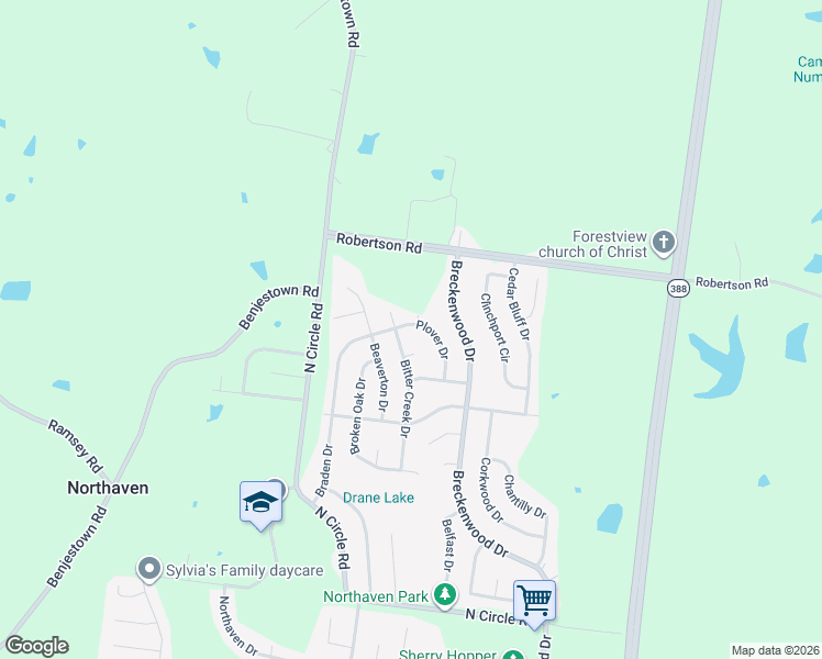 map of restaurants, bars, coffee shops, grocery stores, and more near 5356 Barta Drive in Memphis