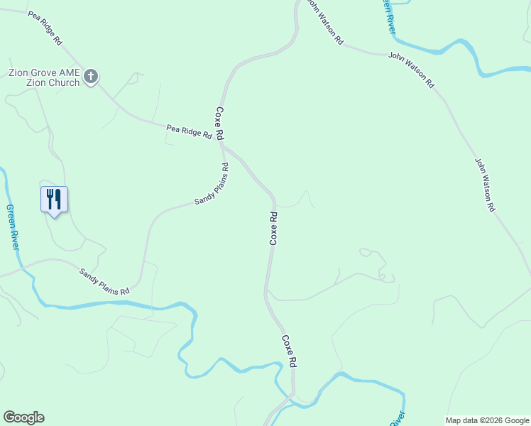 map of restaurants, bars, coffee shops, grocery stores, and more near 4679 Coxe Road in Tryon