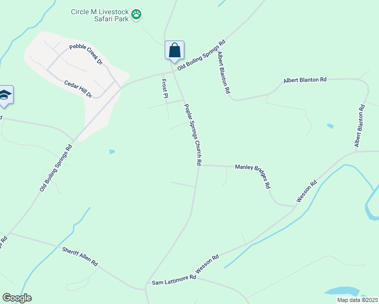 map of restaurants, bars, coffee shops, grocery stores, and more near 710 Poplar Springs Church Road in Shelby