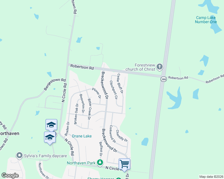map of restaurants, bars, coffee shops, grocery stores, and more near 5371 Cedar Bluff Drive in Memphis