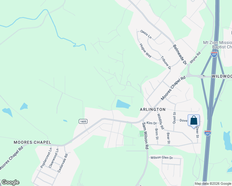 map of restaurants, bars, coffee shops, grocery stores, and more near 10496 Moores Chapel Road in Charlotte