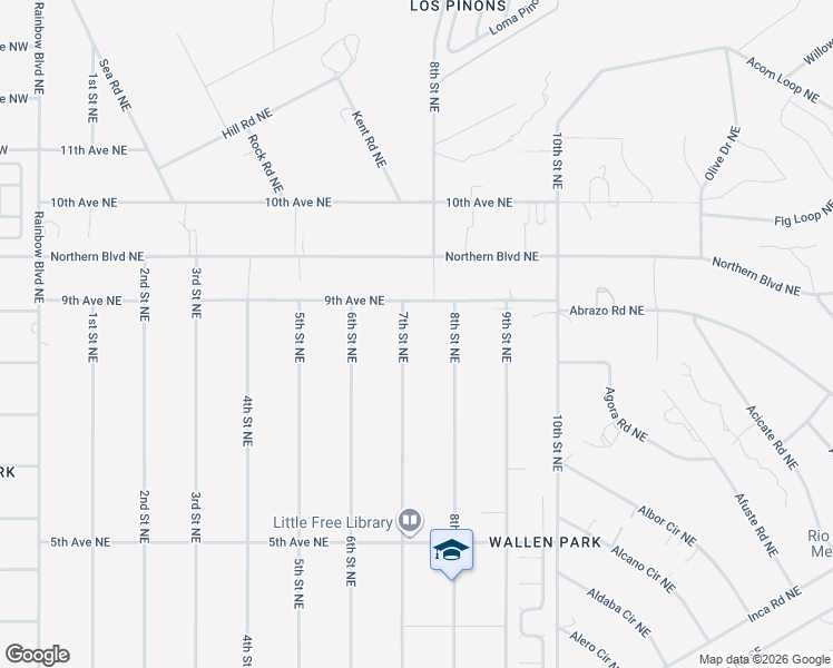 map of restaurants, bars, coffee shops, grocery stores, and more near 816 7th Street Northeast in Rio Rancho