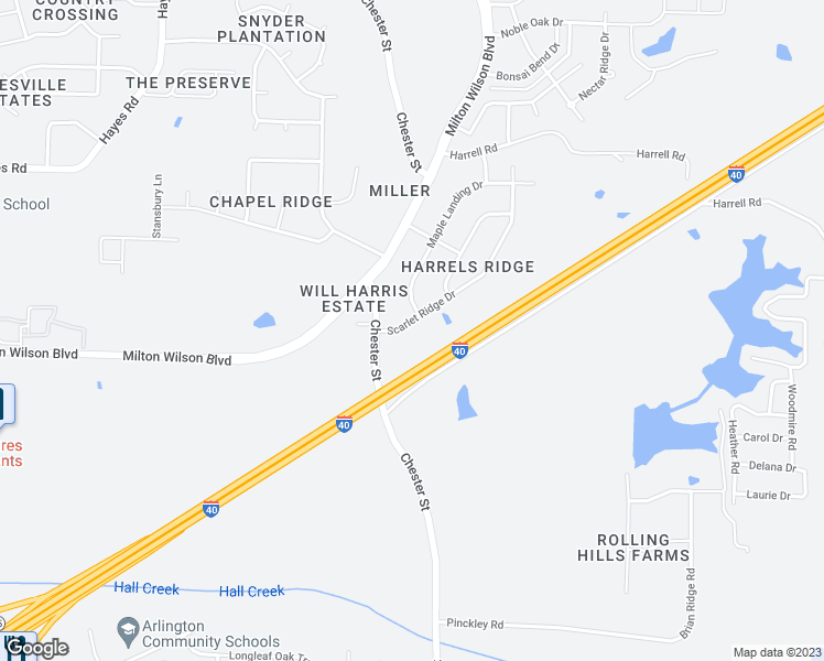 map of restaurants, bars, coffee shops, grocery stores, and more near 5350 Scarlet Ridge Drive in Arlington