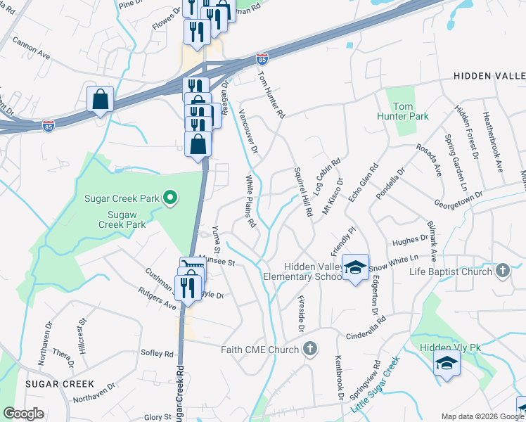 map of restaurants, bars, coffee shops, grocery stores, and more near 919 Bannister Place in Charlotte