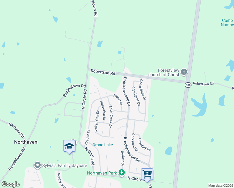 map of restaurants, bars, coffee shops, grocery stores, and more near 5356 Barta Drive in Memphis