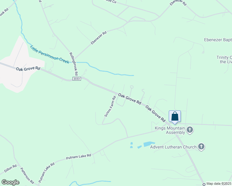 map of restaurants, bars, coffee shops, grocery stores, and more near 420 Oak Grove Road in Kings Mountain