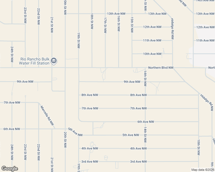 map of restaurants, bars, coffee shops, grocery stores, and more near 1606 9th Avenue Northwest in Rio Rancho