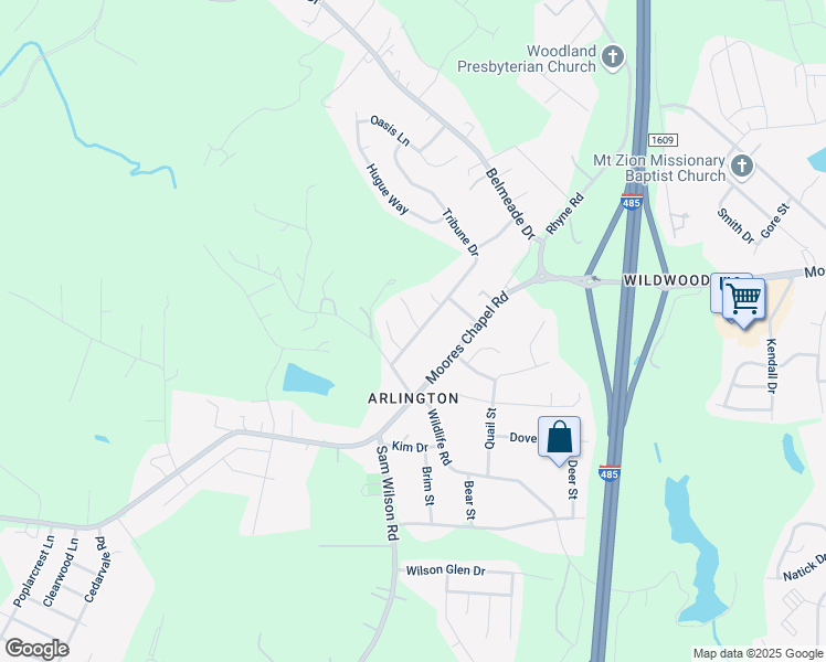 map of restaurants, bars, coffee shops, grocery stores, and more near 2838 Cartesian Drive in Charlotte