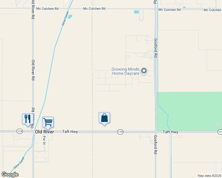 map of restaurants, bars, coffee shops, grocery stores, and more near 9013 Gosford Road in Bakersfield