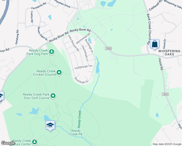 map of restaurants, bars, coffee shops, grocery stores, and more near 2430 Buckleigh Drive in Charlotte