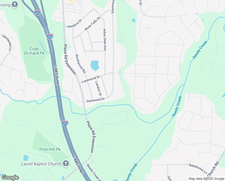 map of restaurants, bars, coffee shops, grocery stores, and more near 10414 Starwood Drive in Charlotte