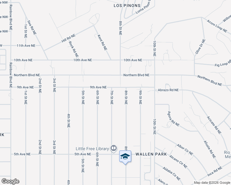 map of restaurants, bars, coffee shops, grocery stores, and more near 816 7th Street Northeast in Rio Rancho