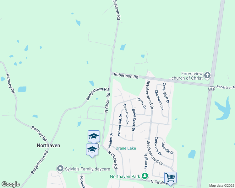 map of restaurants, bars, coffee shops, grocery stores, and more near 744 Blackstone Lane in Memphis