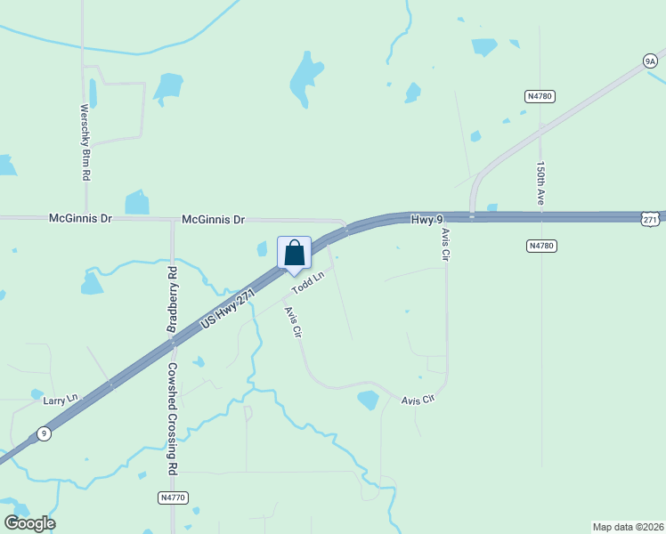 map of restaurants, bars, coffee shops, grocery stores, and more near 301-399 Todd Lane in Spiro