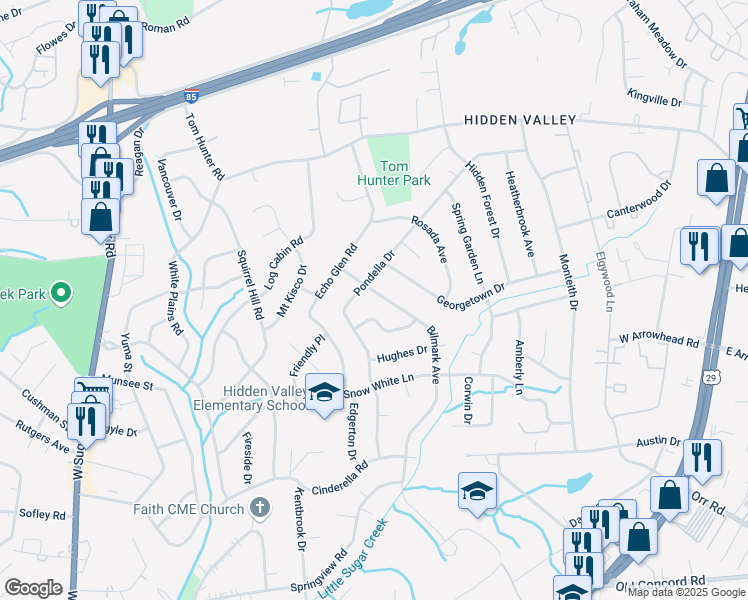 map of restaurants, bars, coffee shops, grocery stores, and more near 1223 Bilmark Avenue in Charlotte