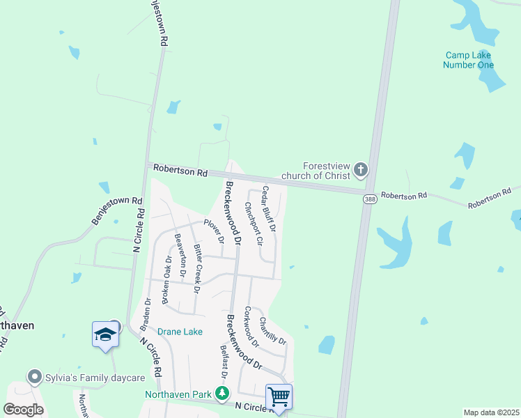 map of restaurants, bars, coffee shops, grocery stores, and more near 5371 Cedar Bluff Drive in Memphis