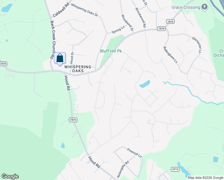 map of restaurants, bars, coffee shops, grocery stores, and more near 9611 Willowglen Trail in Charlotte