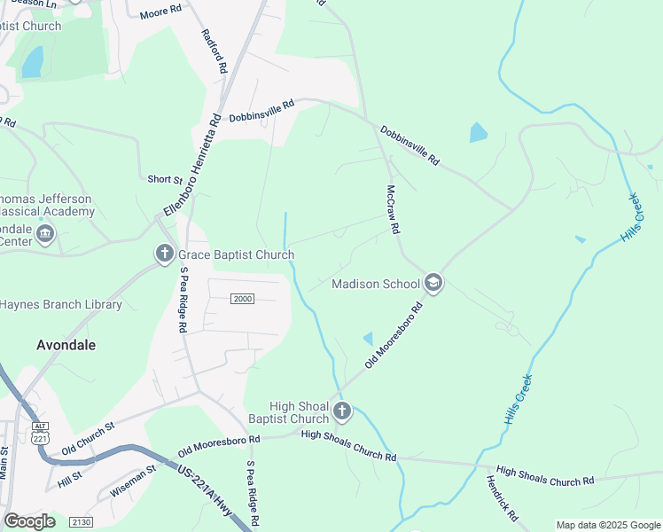 map of restaurants, bars, coffee shops, grocery stores, and more near 212 Crystal Creek Drive in Ellenboro
